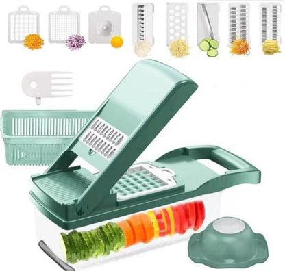 12 In 1 Manual Vegetable Chopper Kitchen Gadgets Food Chopper Onion Cutter Vegetable Slicer - myetyn