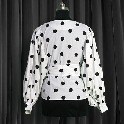 Women Shirts Floral Black Office Quatily Clothes Collar Neck