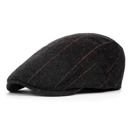 Men's British Style Classic Check Wool Beret - myETYN