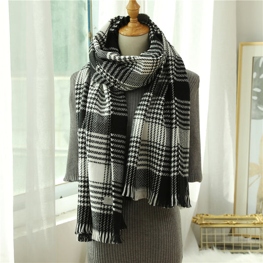 Warm cashmere plaid shawl scarf - myETYN