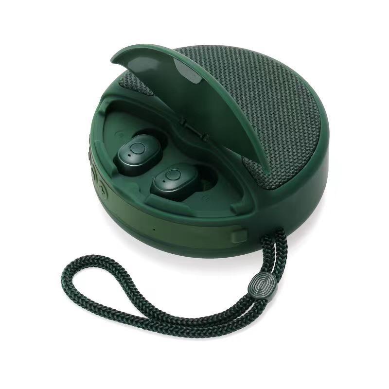 Outdoor Portable Headset Bluetooth Speaker Integrated Wireless 3D Stereo Subwoofer Music Speaker Support TF Card FM Radio