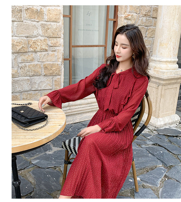 Polka Dot Chiffon Dress