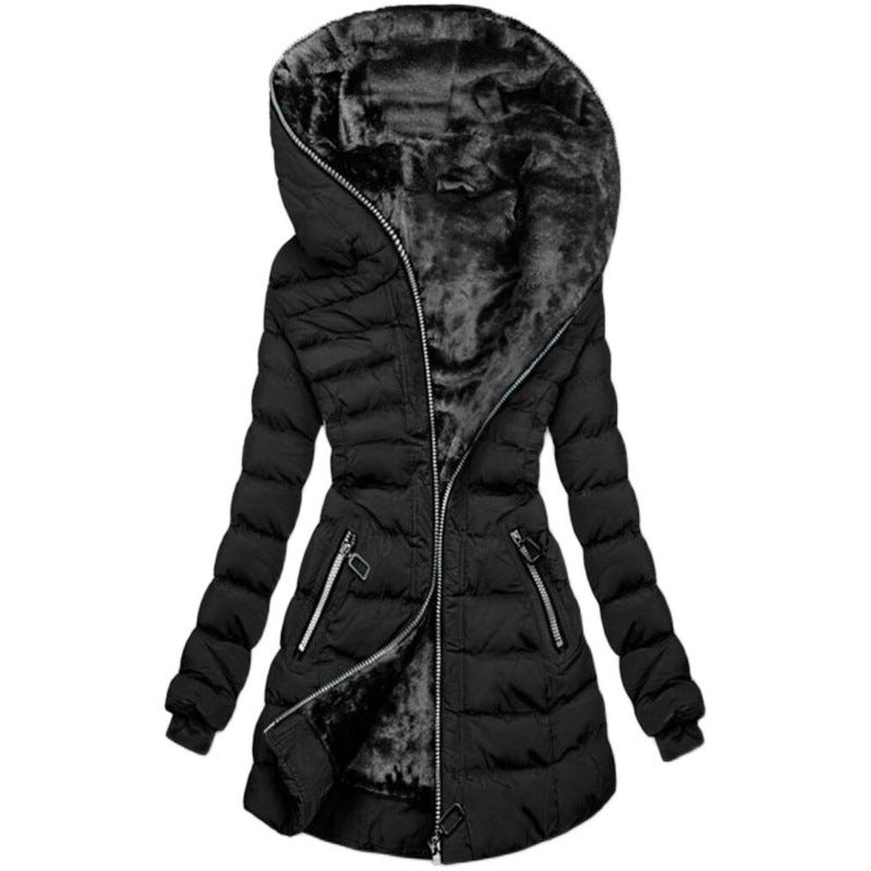 Women's Hooded Cotton Blend Zipper Jacket – Sweet Slim Fit Outerwear