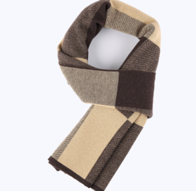 Men's scarf wool plaid scarf scarf winter scarf processing wholesale gift ladies knitting stitching - myETYN