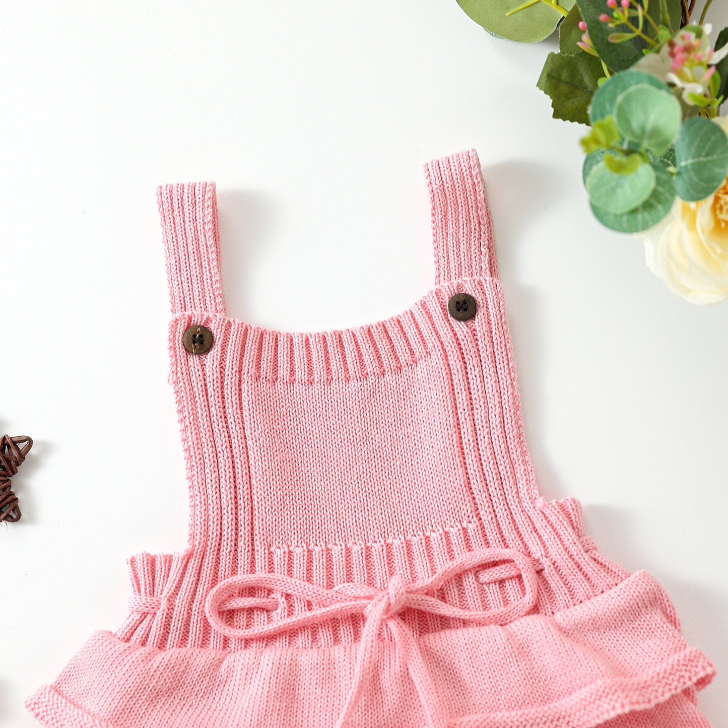 Sleeveless Knitted Wool Jumpsuit Baby Bodysuit Triangle Rompers