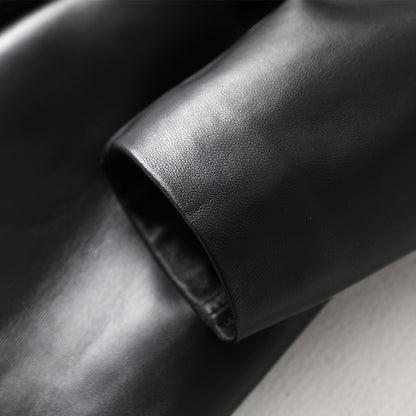 Women's Fashion Leather Blazer Jacket