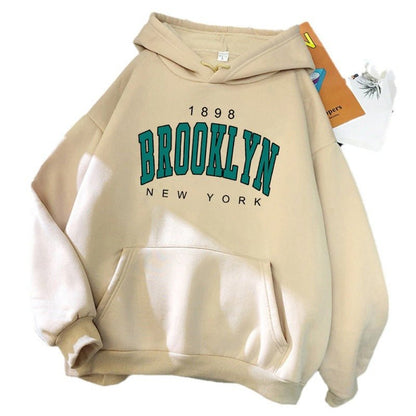 1898 Brooklyn New York Printed Women Hoodie - myetyn