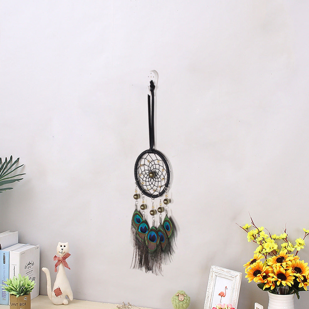 Peacock Fur Dreamcatcher Ornament Indian Creative Spirit Retro Furnishings Hanging Ornament