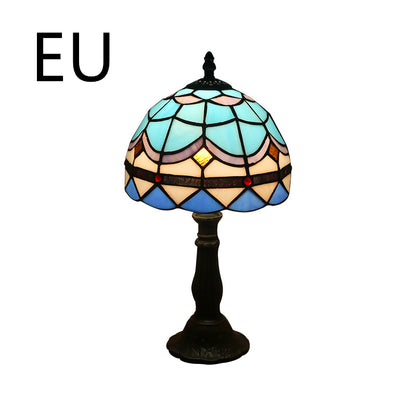 Lamp Bedroom Bedside Lamp Retro Bar Yellow Glass Lamp Resin Base Table Lamps Makeup Table Side Table Led Lights - myETYN