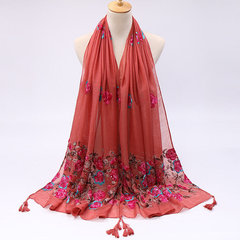 Fashion New Indian Style Classic Embroidered Scarf