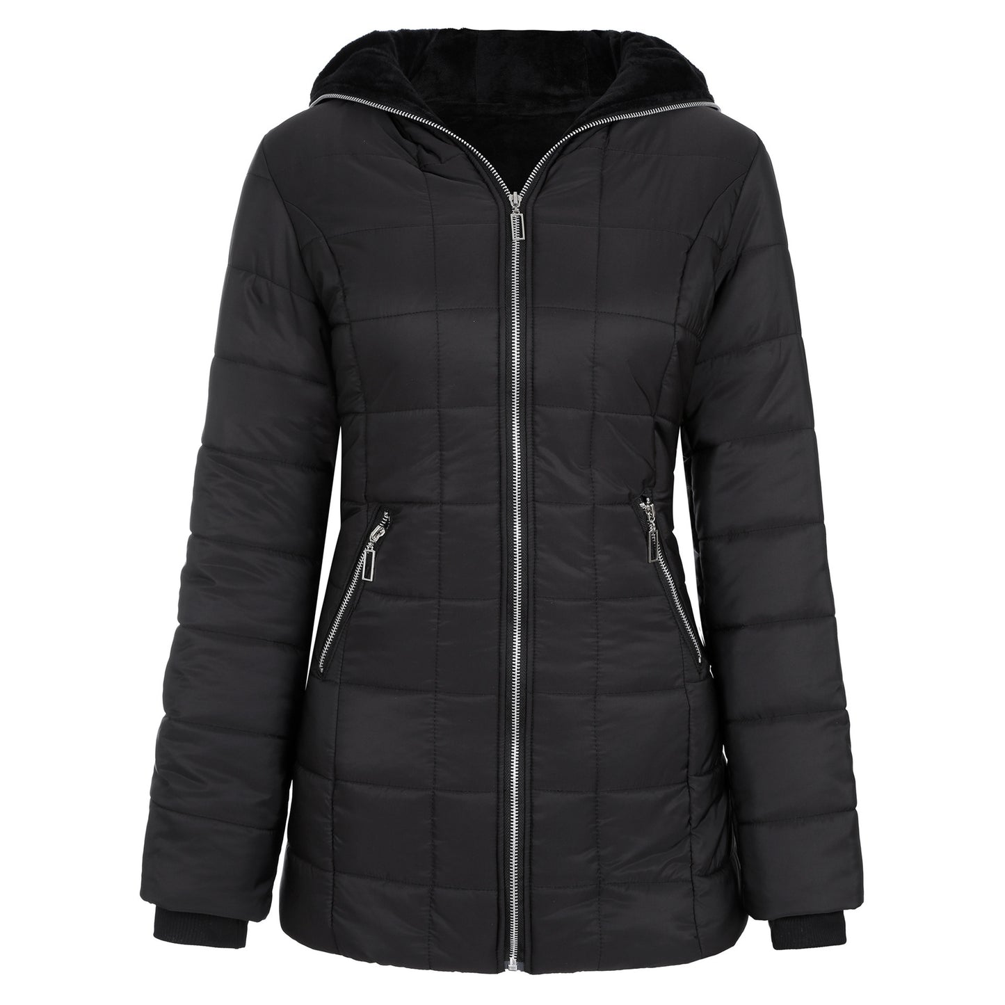 Women's Hooded Cotton Blend Zipper Jacket – Sweet Slim Fit Outerwear
