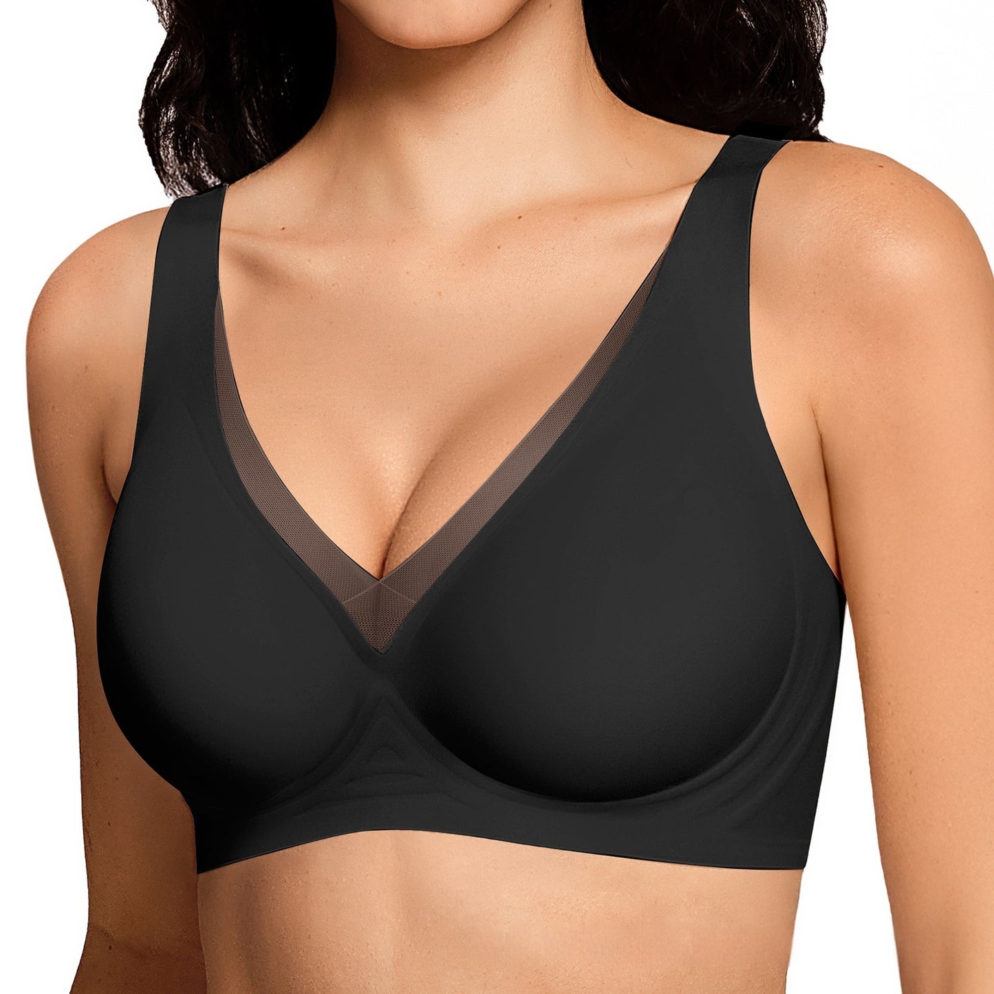 Seamless Wireless Deep-V Bra For European And American Styles