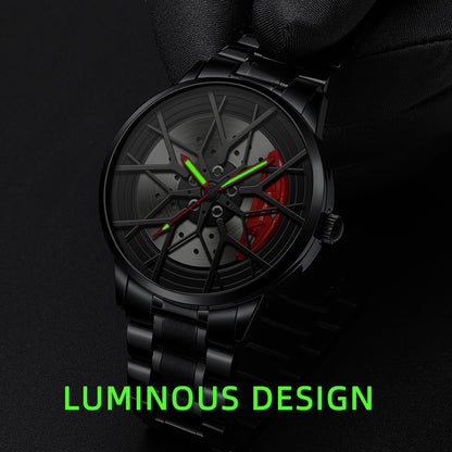 Waterproof Men's Luminous Wheel Watch