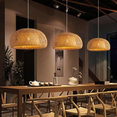 Bamboo Woven Simple Japanese Creative Pastoral Chandelier - myETYN