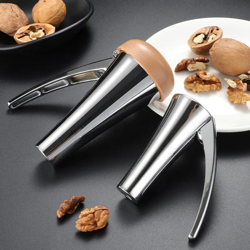 Zinc Alloy Pecan Nut Cracker Walnut Nutcracker Pine Cascanueces Sheller Funnel Frosted Grips Pliers Clamp Kitchen Gadgets - myETYN