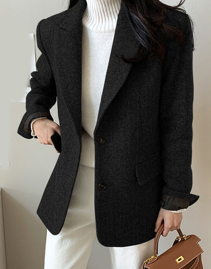Women's Solid Color Wool Blazer