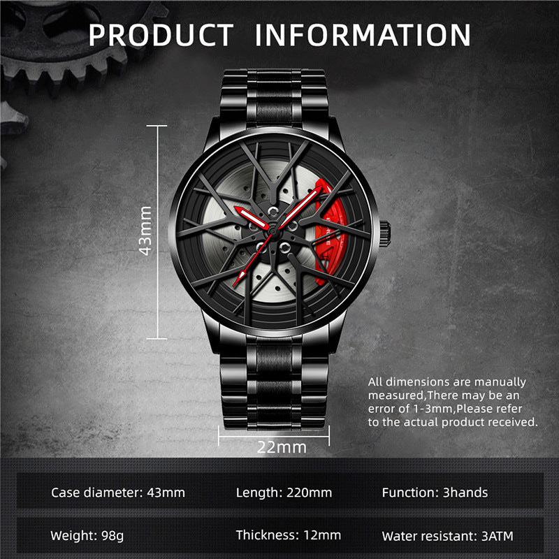 Waterproof Men's Luminous Wheel Watch