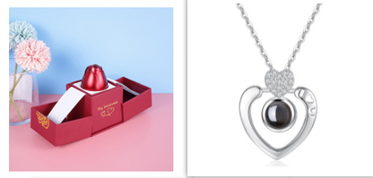 Hot Valentine's Day Gifts Metal Rose Jewelry Gift Box Necklace For Wedding Girlfriend Necklace Gifts - myETYN