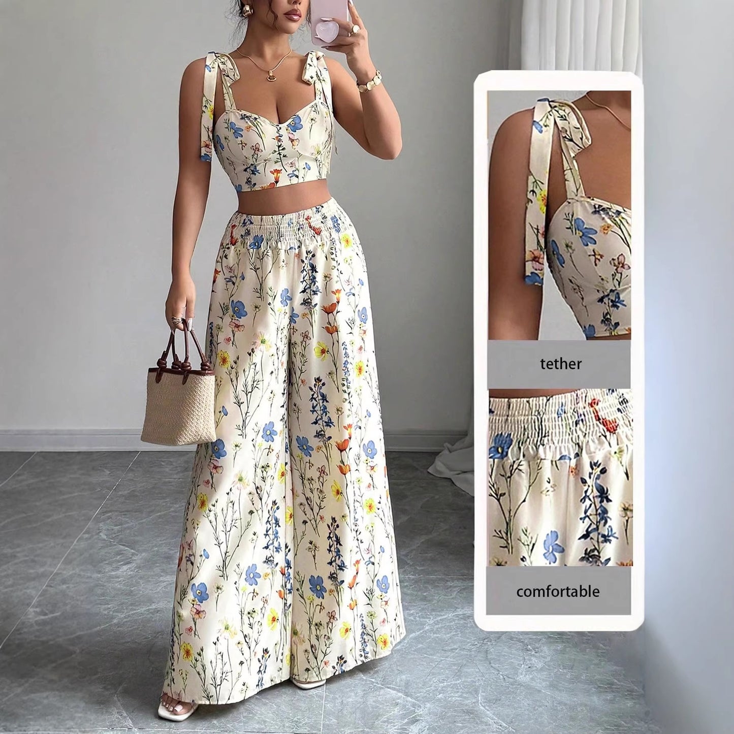 Printed Camisole & Pants Set – Lightweight Summer Co-Ord for Women