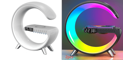 2023 New Intelligent G Shaped LED Lamp Bluetooth Speake Wireless Charger Atmosphere Lamp App Control For Bedroom Home Decor - myetyn