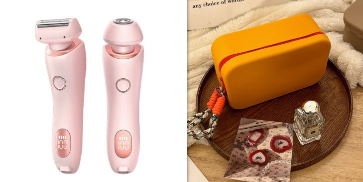 2 In 1 Hair Removal Epilator USB Rechargeable Trimmer Women Body Razor Face Leg Armpit Bikini Hand Pubic Shaver Hair Remover - myetyn