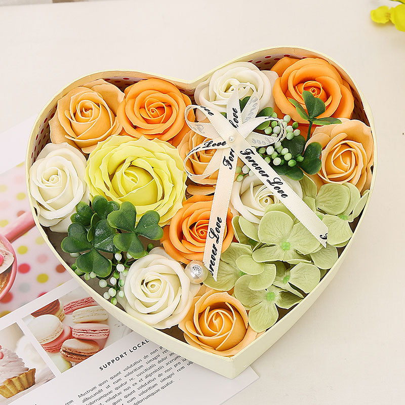 Creative New Style Soap Flower Heart-shaped Gift Box