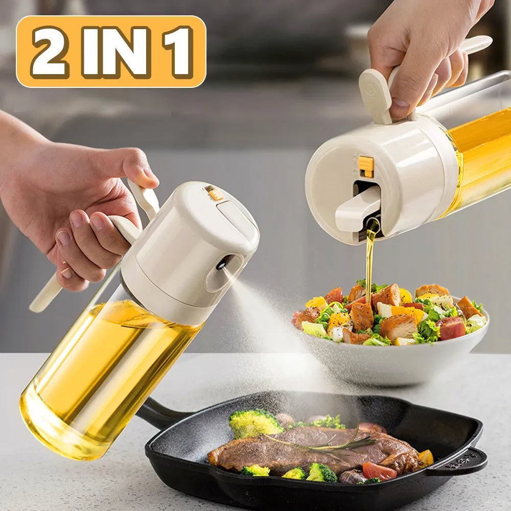 2 In 1 Oil Sprayer Bottle BBQ Cooking Oil Dispenser Olive Oil Pourers Sprayer Kitchen Baking Oil Mister Vinegar Bottle - myetyn