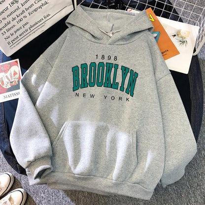 1898 Brooklyn New York Printed Women Hoodie - myetyn