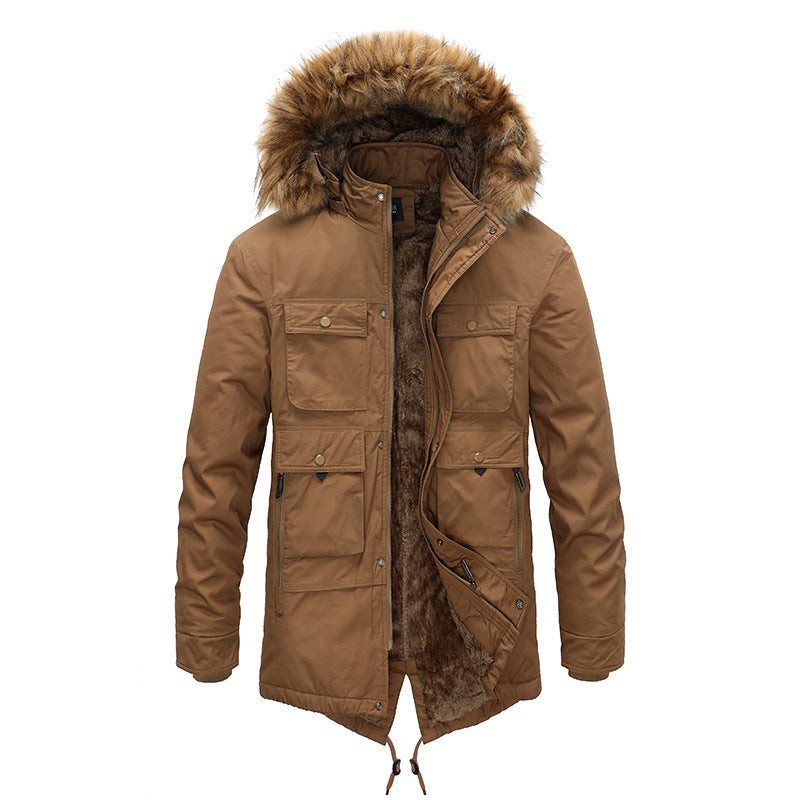 Winter Coat Men's Cashmere Long Cotton-padded Jacket - myETYN