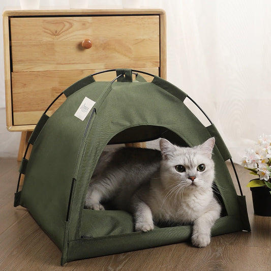 2 - in - 1 Reversible Cat Tent & Cooling Mat - Cozy Pet Bed for All Seasons - myetyn