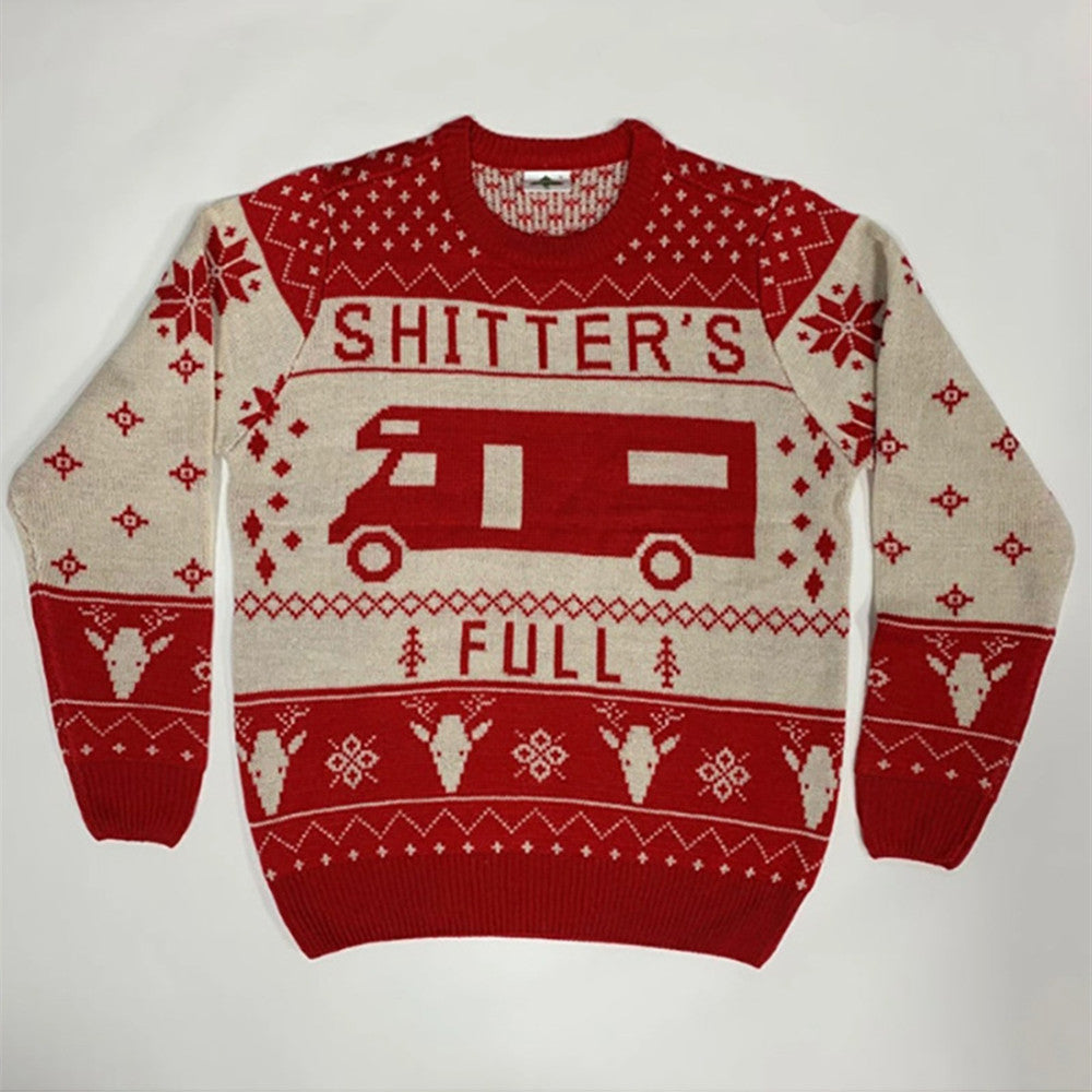 Pullover Crewneck Jacquard Christmas Sweater - myETYN