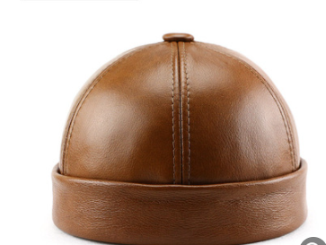 Winter Leather Warm No-brimmed Melon Hat Old Man Hat - myETYN