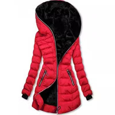 Women’s Thick Cotton Winter Coat with Fur Collar & Goose Down