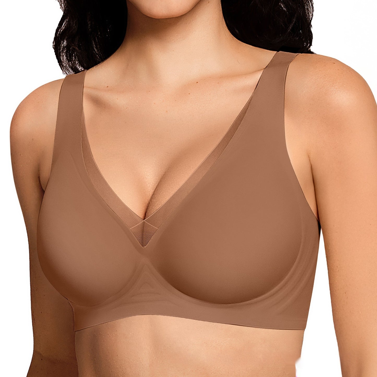 Seamless Wireless Deep-V Bra For European And American Styles
