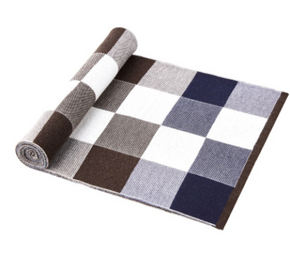 Men's scarf wool plaid scarf scarf winter scarf processing wholesale gift ladies knitting stitching - myETYN