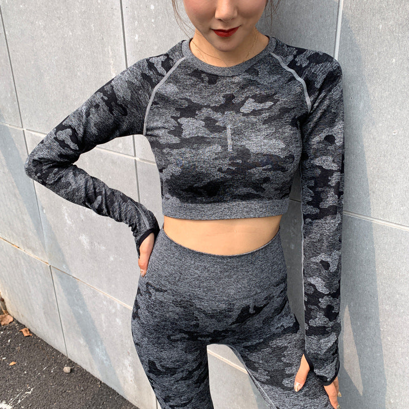 Camouflage sports top