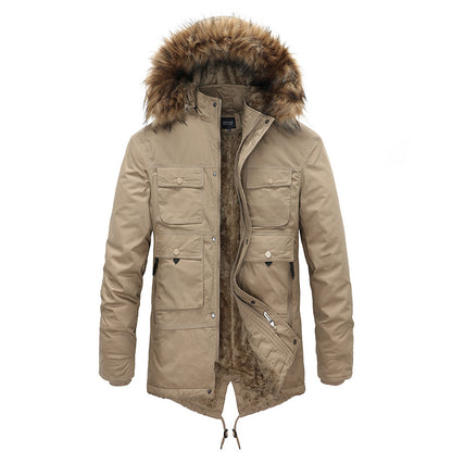 Winter Coat Men's Cashmere Long Cotton-padded Jacket - myETYN