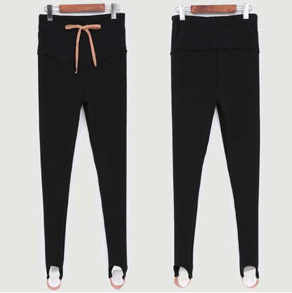 South Korea maternity 2021 new winter pregnant women foot leggings and cashmere trousers abdomen supporting feet thick spot - myETYN