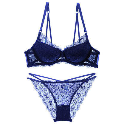 Sexy Lace Bra Set – Thin Cup, Underwire Support, T-Type Style