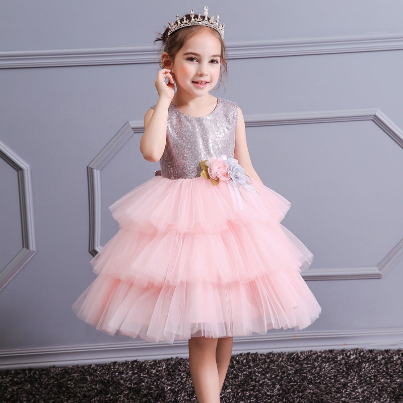 European And American Backless Cake Princess Dress