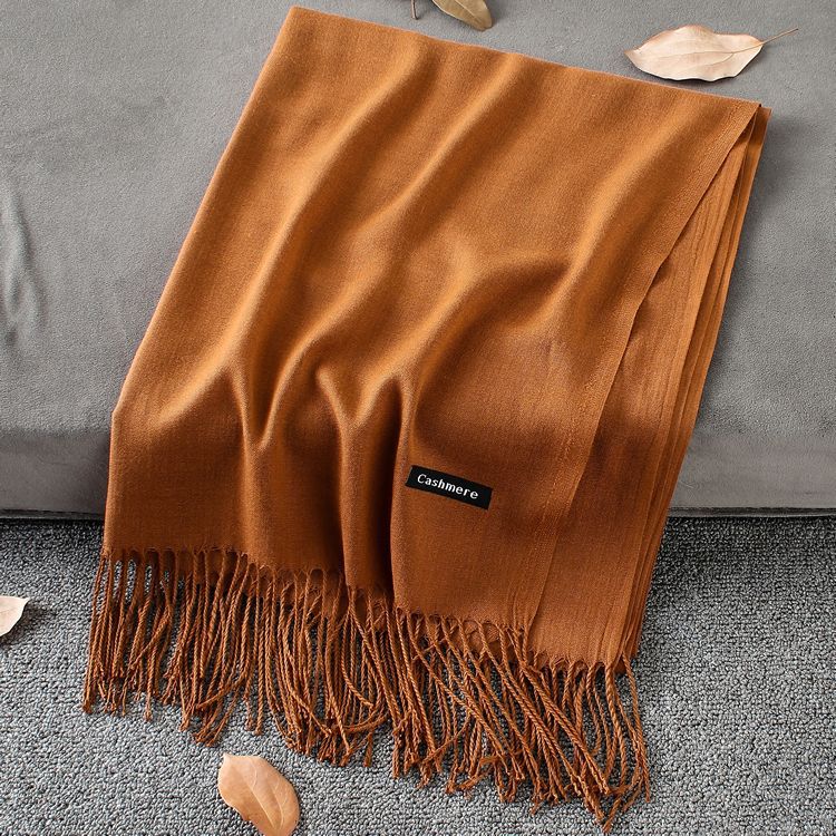 Fashion Simple Solid Color Tassel Scarf Shawl - myETYN