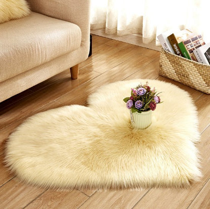 Plush Heart Shaped Carpet Non-Slip Mat Fluffy Rug Floor Mat Blanket Sofa Cushion Foot Pad Carpets For Living Room Home Decor