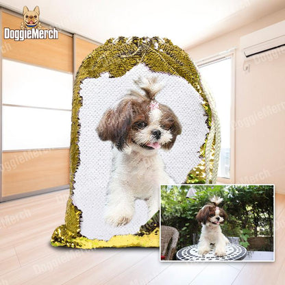 Custom Sequins Backpack of Your Pet's Photo - myETYN