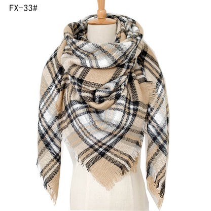 Double-Sided Colorful Plaid Scarf with Cashmere-like Feel - myETYN