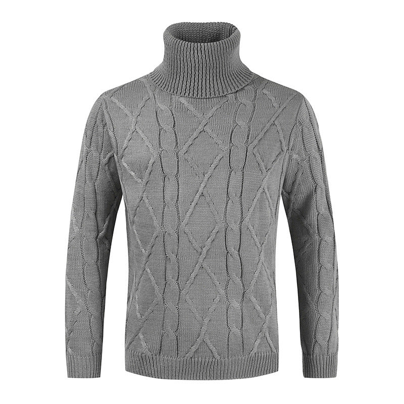 Turtleneck Sweater Men Loose Solid Color - myETYN