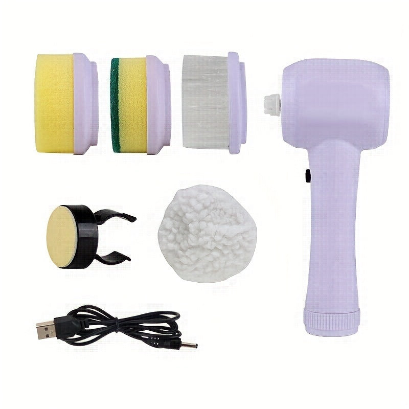 5 In 1 Multifunctional Electric Brush Cleaner Bathroom Sink Kitchen Window Electric Rotary Brush Cleaner