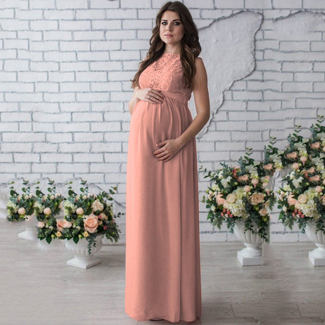 Lace Sleeveless Maternity Dress - myETYN