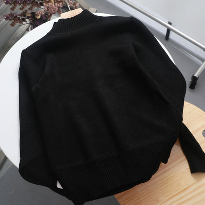 Pullover High-Collar Long-Sleeve Knitted Sweater