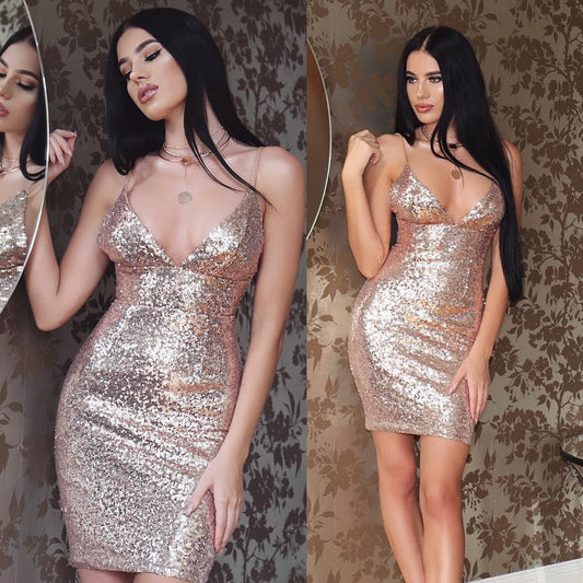 Strap sequin dress - myETYN