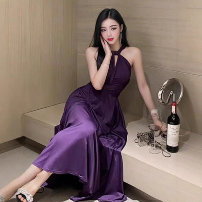 More Than Multiple Wear Rope Cross Backless Bandage One-piece Dress Women